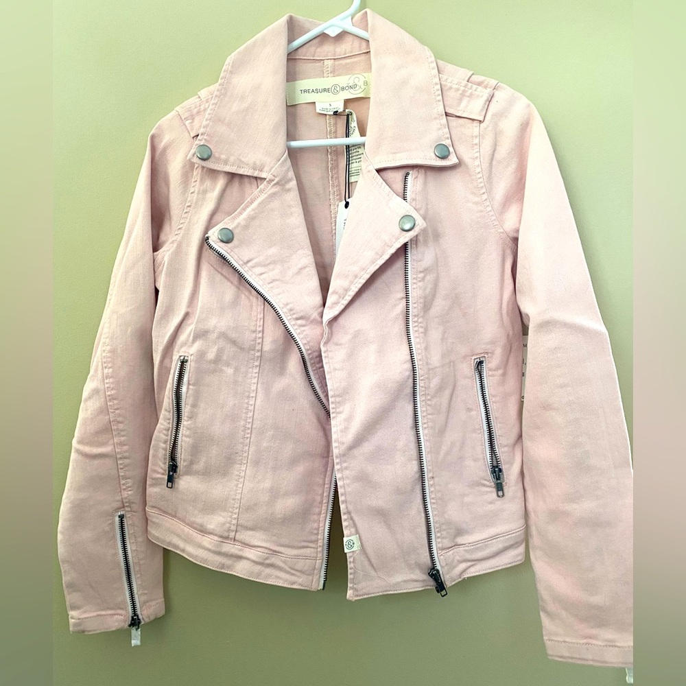 Treasure & Bond Denim Moto Jacket